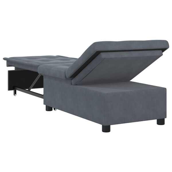 vidaXL Canap&eacute;-Lit Gris fonc&eacute; 194 x 67 x 82 cm Velours