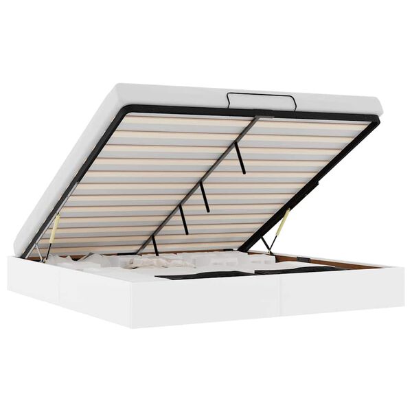 vidaXL Cadre de lit ottoman sans matelas blanc 200x200 cm similicuir