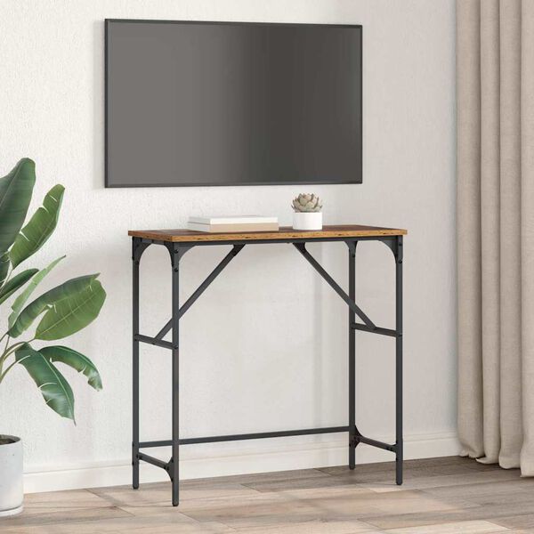 vidaXL Table console Bois ancien 75 x 32 x 75 cm Bois d'ing&eacute;nierie