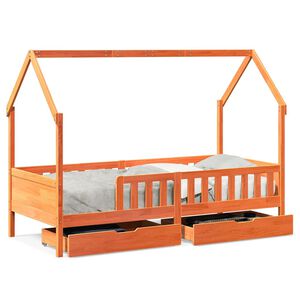 vidaXL Cadre de lit enfants avec tiroirs sans matelas 90x200 cm bois
