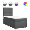 vidaXL Sommier &agrave; lattes de lit avec matelas Gris fonc&eacute; 80x200 cm Tissu