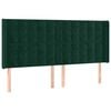 vidaXL T&ecirc;te de lit avec oreilles Vert fonc&eacute; 163x16x118/128 cm Velours
