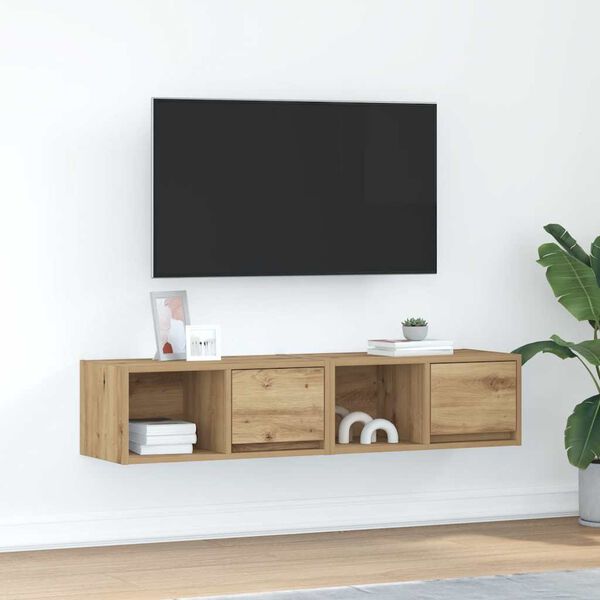 vidaXL Meubles TV 2 pcs chêne artisanal 60x31x25,5cm bois d'ingénierie