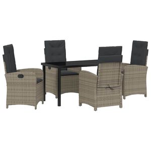 vidaXL Ensemble de salle &agrave; manger pour jardin 5 pc Gris polyrotin