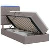 vidaXL Lit de rangement LED avec matelas Taupe 90 x 200 cm Tissu