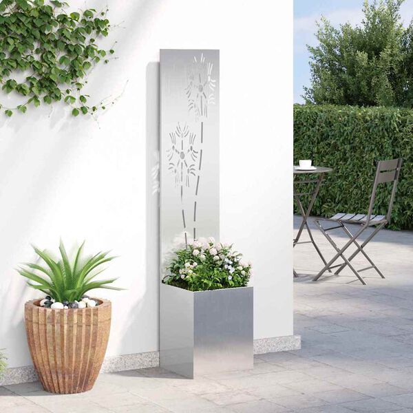 vidaXL &Eacute;cran de confidentialit&eacute; de jardin Floral Argent 32 x 150 cm