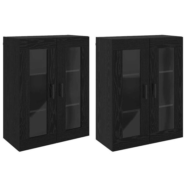 vidaXL Armoires Murailles 2 pcs Ch&ecirc;ne noir 69,5 x 34 x 90 cm