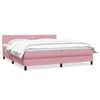 vidaXL Sommier &agrave; lattes de lit avec matelas rose 180x220 cm velours