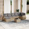 vidaXL Salon de jardin avec coussins 8 pcs beige r&eacute;sine tress&eacute;e