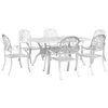 vidaXL Ensemble &agrave; manger de jardin 7 pcs blanc aluminium coul&eacute;