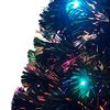 vidaXL Arbre de No&euml;l pr&eacute;-&eacute;clair&eacute; avec support et LED 210 cm fibre optique