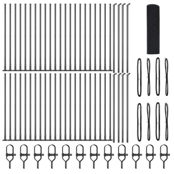 vidaXL Poteau de clôture. Gris 100 x 0,4 m (maille 16 x 16 mm)