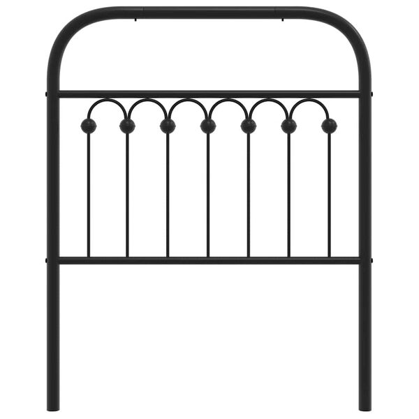 vidaXL T&ecirc;te de lit de remplacement m&eacute;tal noir 75 cm