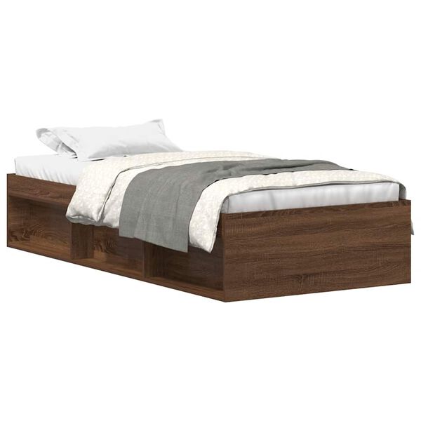 vidaXL Cadre de lit sans matelas ch&ecirc;ne marron 100x200 cm