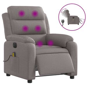 vidaXL Fauteuil de massage inclinable &eacute;lectrique Taupe Tissu