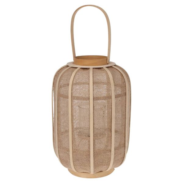 H&S Collection Lanterne suspendue rotin 28x40 cm beige
