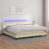 vidaXL Sommier &agrave; lattes de lit avec matelas et LED Cr&egrave;me 200x200 cm