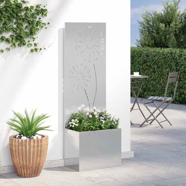 vidaXL &Eacute;cran de confidentialit&eacute; de jardin Fretwork Argent 50 x 140 cm
