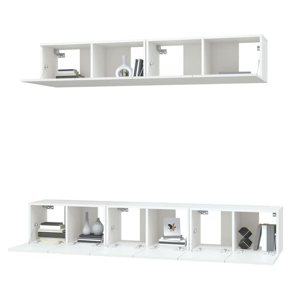 vidaXL Ensemble de meubles TV 5 pcs Blanc Bois d'ing&eacute;nierie