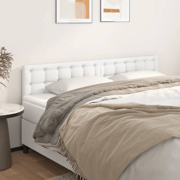 vidaXL Têtes de lit 2 pcs Blanc 100x5x78/88 cm Similicuir
