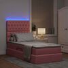 vidaXL Lit avec rangement et LED avec matelas Rose 90 x 190 cm Velours