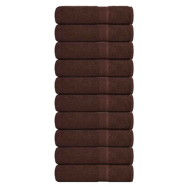 vidaXL Serviettes de douche FROGN 10pcs marron 70x140 cm 360 g/m&sup2;