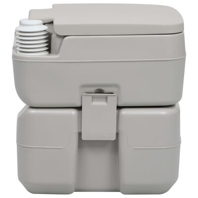 vidaXL Toilette portable de camping Gris 20+10 L