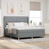 vidaXL Lit &agrave; ressorts avec matelas gris fonc&eacute; 90x190 cm Gris clair