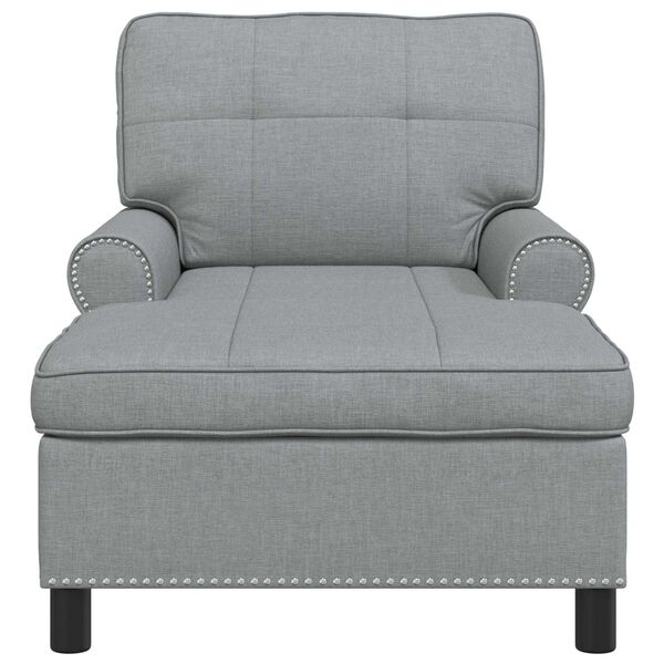vidaXL Chaise longue avec coussin Gris clair 91 x 157 x 91 cm tissu