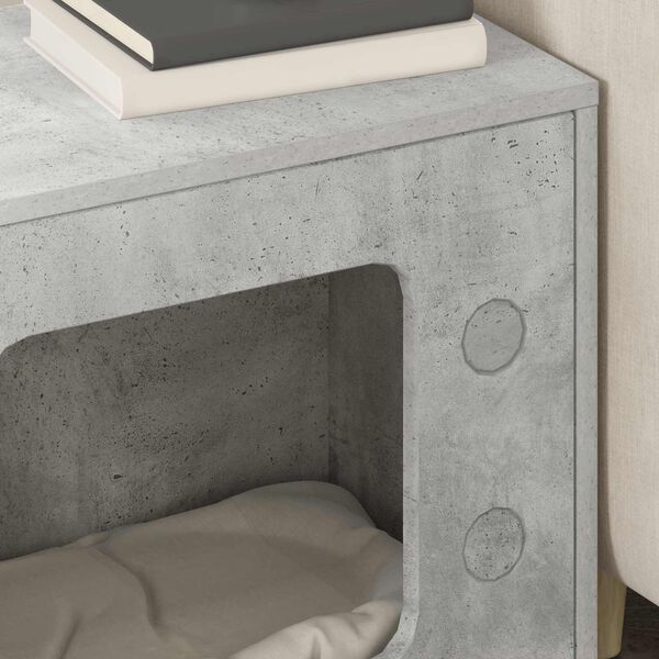 vidaXL Maison pour chat B&eacute;ton 51 x 30 x 52 cm Bois d'ing&eacute;nierie