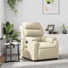 vidaXL Fauteuil inclinable de massage Cr&egrave;me Similicuir