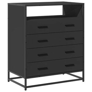 vidaXL Commode noir 70x41x83,5 cm bois d'ing&eacute;nierie