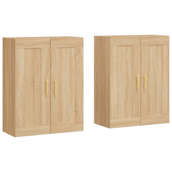 vidaXL Armoires murales 2 pcs ch&ecirc;ne sonoma bois d'ing&eacute;nierie