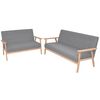 vidaXL Ensemble de canap&eacute;s 2 pcs Tissu Gris clair