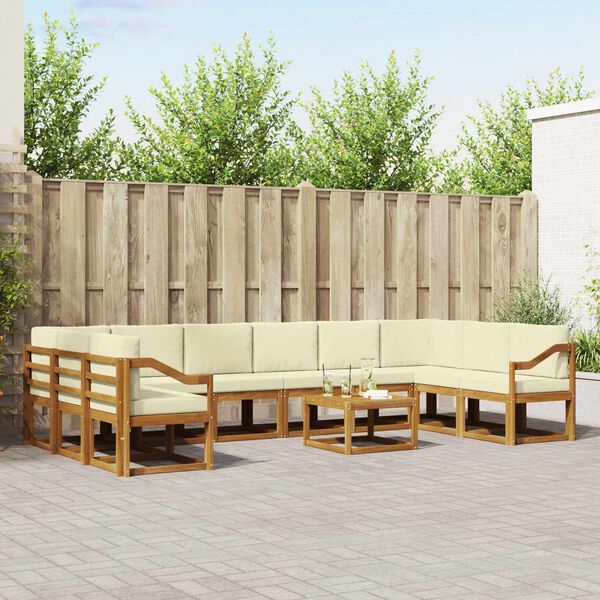 vidaXL Ensemble de canap&eacute;s d'ext&eacute;rieur 11 pcs Naturel et Cr&egrave;me