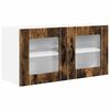vidaXL Cabinet en verre mural PORTO Ch&ecirc;ne fum&eacute; 80 x 31 x 40 cm