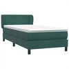 vidaXL Sommier &agrave; lattes de lit et matelas vert fonc&eacute; 100x210cm velours