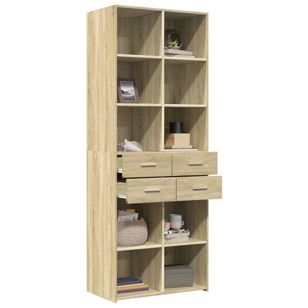 vidaXL Buffet haut ch&ecirc;ne sonoma 70x42,5x185 cm bois d'ing&eacute;nierie