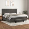 vidaXL Sommier &agrave; lattes de lit et matelas Gris fonc&eacute; 200x200cm Velours