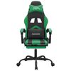 vidaXL Chaise de jeu avec repose-pied Noir et vert Similicuir