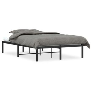 vidaXL Cadre de lit m&eacute;tal sans matelas noir 120x200 cm