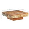 vidaXL Table basse 80x80x28 cm Bois de récupération massif