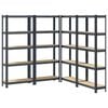 vidaXL &Eacute;tag&egrave;res de rangement 5 niveaux 4 pcs acier bois d'ing&eacute;nierie