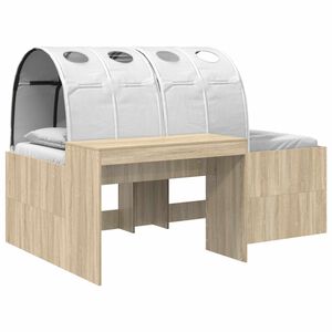 vidaXL Cadre de lit avec tunnel 3 pc Ch&ecirc;ne Sonoma et blanc