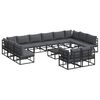 vidaXL Ensemble de canap&eacute; de jardin 13 pc Noir Aluminium