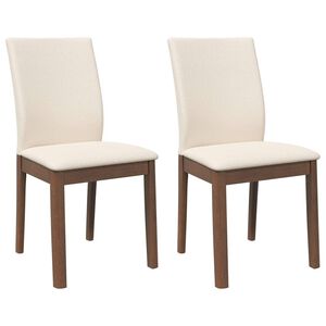 vidaXL Chaises &agrave; manger coussins 2 pcs marron bois massif caoutchouc