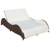 vidaXL Chaise longue double avec coussin R&eacute;sine tress&eacute;e Marron