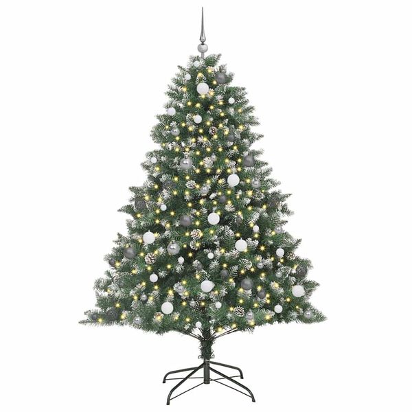 vidaXL Sapin de No&euml;l artificiel Vert 210 cm PVC, plastique et acier