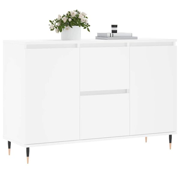 vidaXL Buffet blanc 101,5x35x70 cm bois d'ing&eacute;nierie