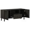 vidaXL Meuble TV noir 105x33x46 cm bois massif de manguier